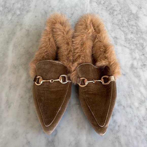 Sana Shoes - Sana Velvet Fur Lined Loafers NWOTs